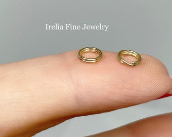 14k Yellow Gold Round Split Ring , Center Opening is 5  mm , length of ring 5 mm  | jumping | gold | 14k  Listing is for Qty One