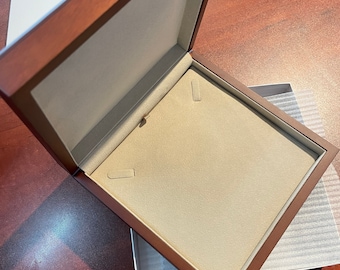 Large Matt Mahogany Wood Presentation Box Quality Solid Wood  for Necklace| Presentation Box Size 7 7/7 x 7 7/8  |  Storage Box |  Gift Box