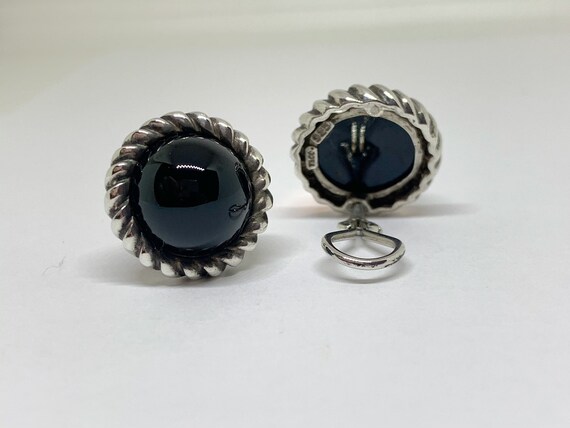 Vintage Tiffany and Co Onyx Large Stud Earrings ,… - image 8