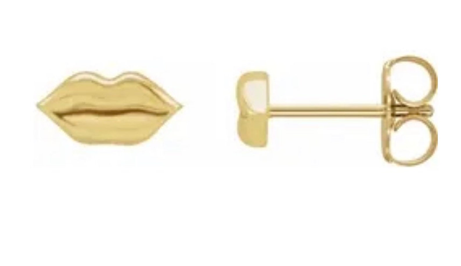 Tiny 14k Gold Lip Studs Earring Size 8mm x3.92 mm Stud Etsy