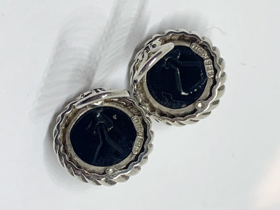 Vintage Tiffany and Co Onyx Large Stud Earrings ,… - image 3