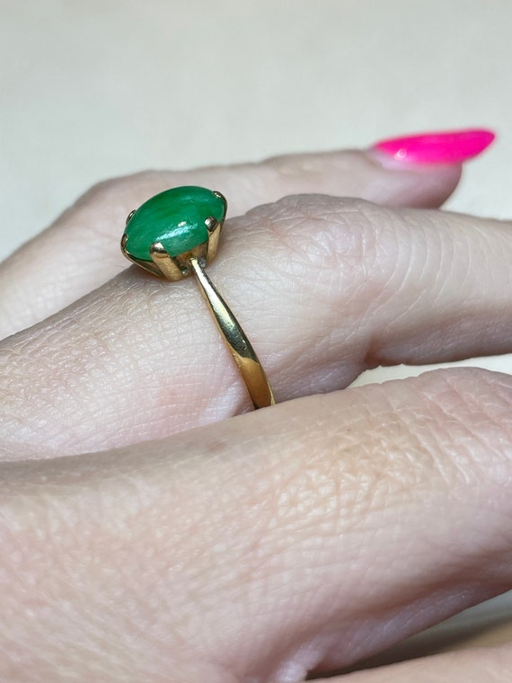 Vintage 18k gold Jade Ring - Ring Size 6 | Solid … - image 9