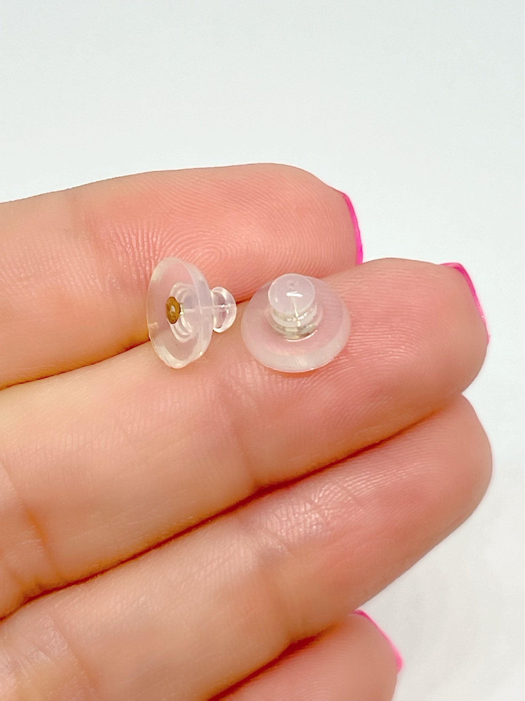 Safety Earring Backs For Studs, Silver Screw On Earring  Backings Replacement