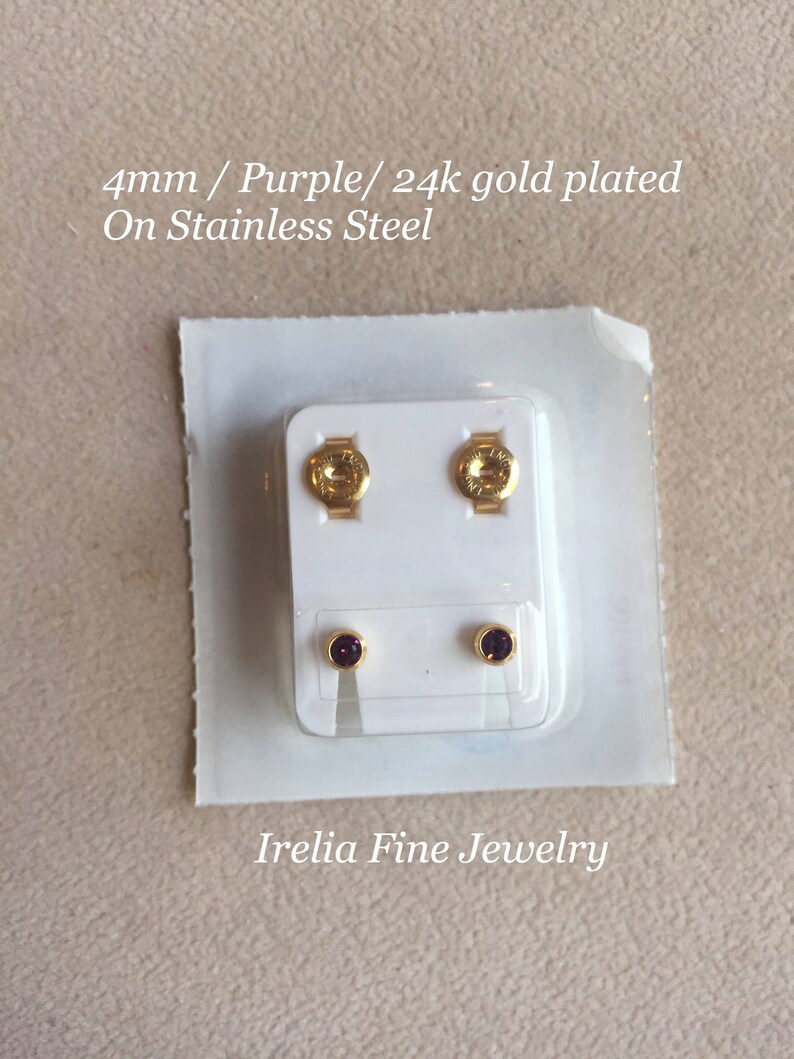 24K Yellow Gold Plated Surgical Stainless Steel Piercing Studs Etsy