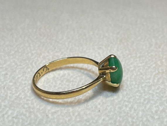 Vintage 18k gold Jade Ring - Ring Size 6 | Solid … - image 5