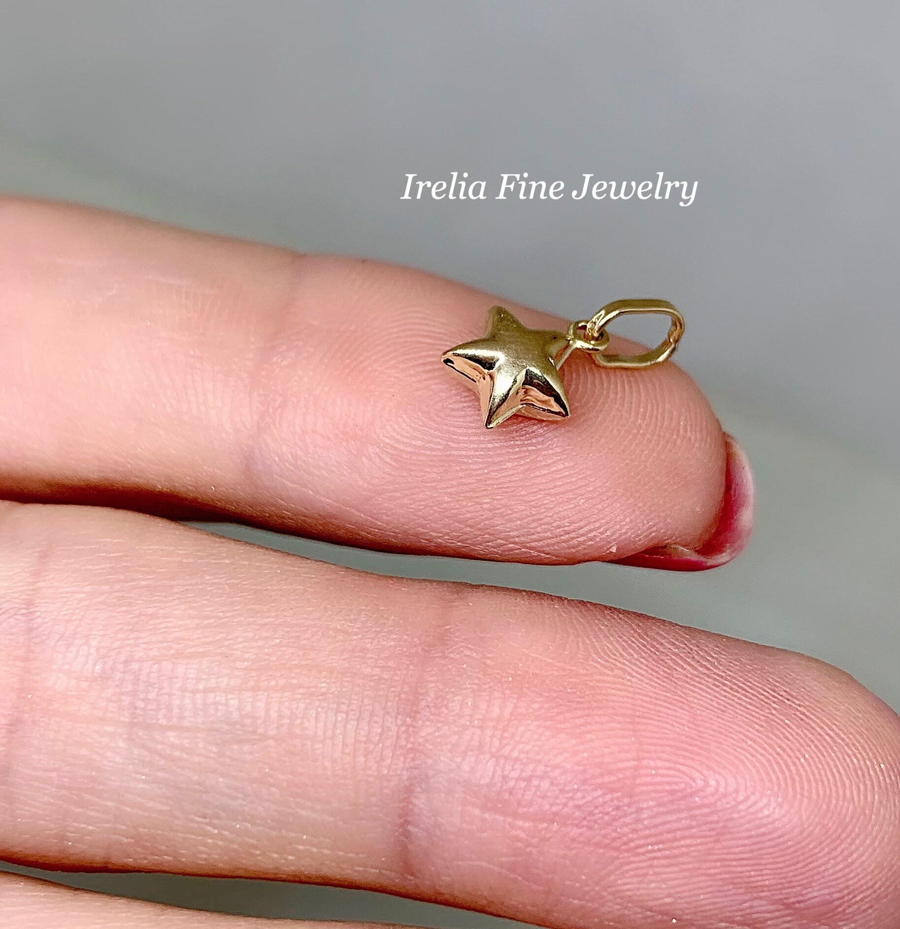 Puffed Stars Tiny 14k Gold 3D Puffed Star Charm Size 13 X 6 Mm Tiny | Etsy