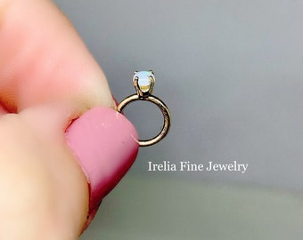 Tiny 14k Engagement Ring Pendant , Tiny Rings worn as Pendant , Genuine Gemstones  | Tiny Jewelry | 14k Gold | Engagement Ring