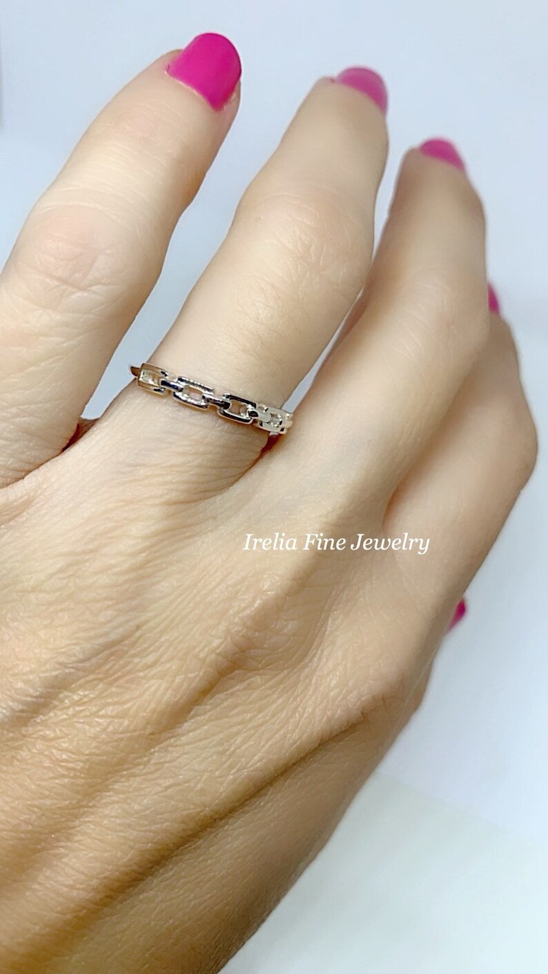 Sterling silver chain link ring Clearance