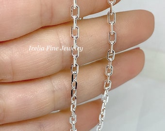 Solid 925 Sterling Silver Diamond-Cut Open Link Cable Bracelet