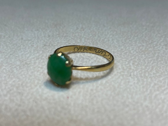 Vintage 18k gold Jade Ring - Ring Size 6 | Solid … - image 7