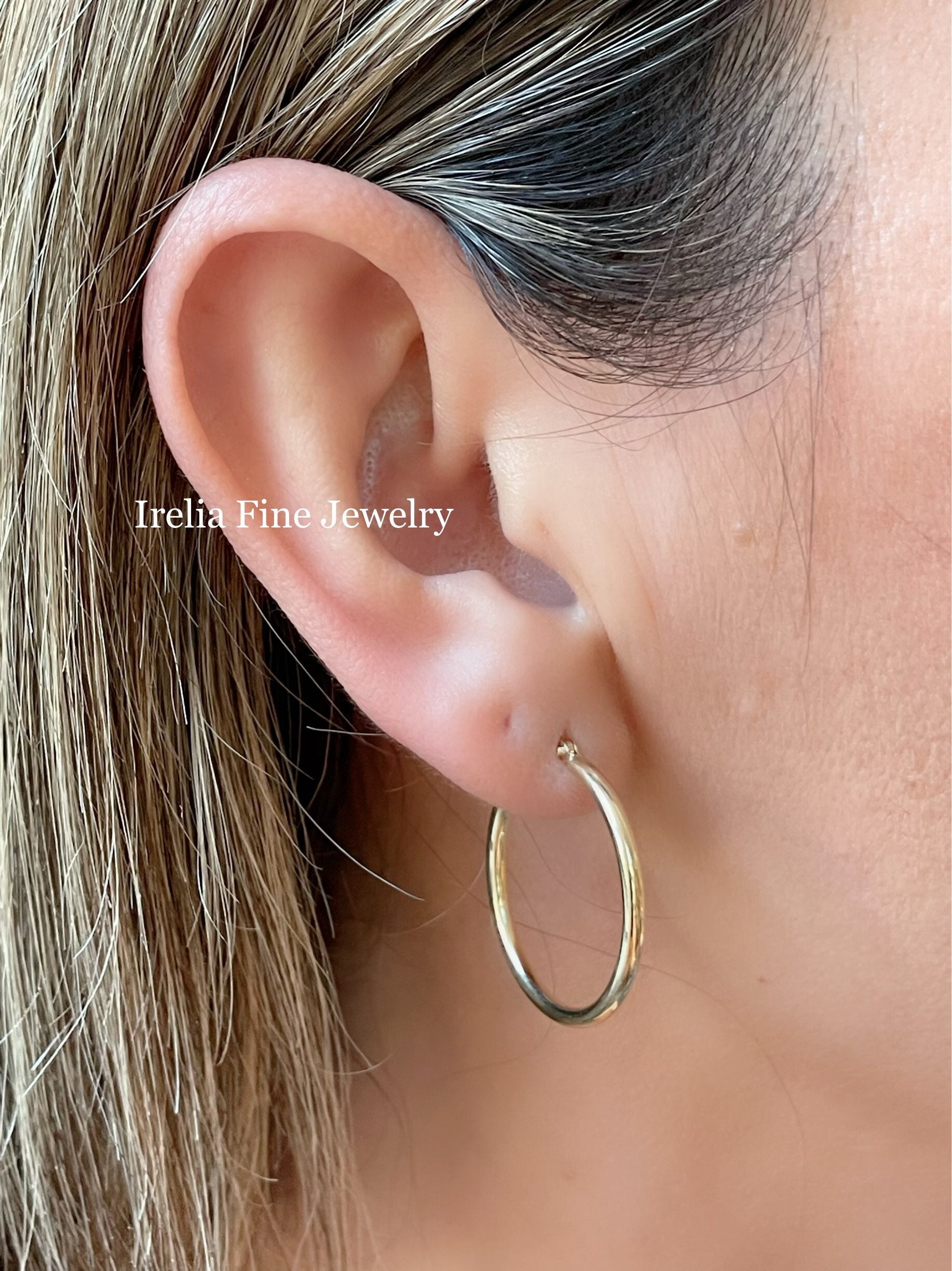 Quarter size gold hoop earrings deals