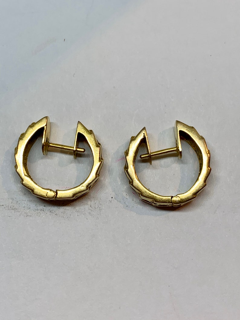 Vintage Item : Cut Out Hoop Earrings Tested 6k Gold Plated & - Etsy