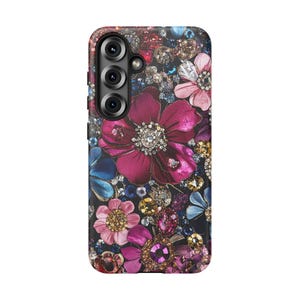 Bling Glam Tough Case, Faux Bejeweled Phone Cover, Sparkly iPhone/Samsung Case, Blingy Cell Phone Protector, Luxury Gem Phone Case, New Year 画像 13