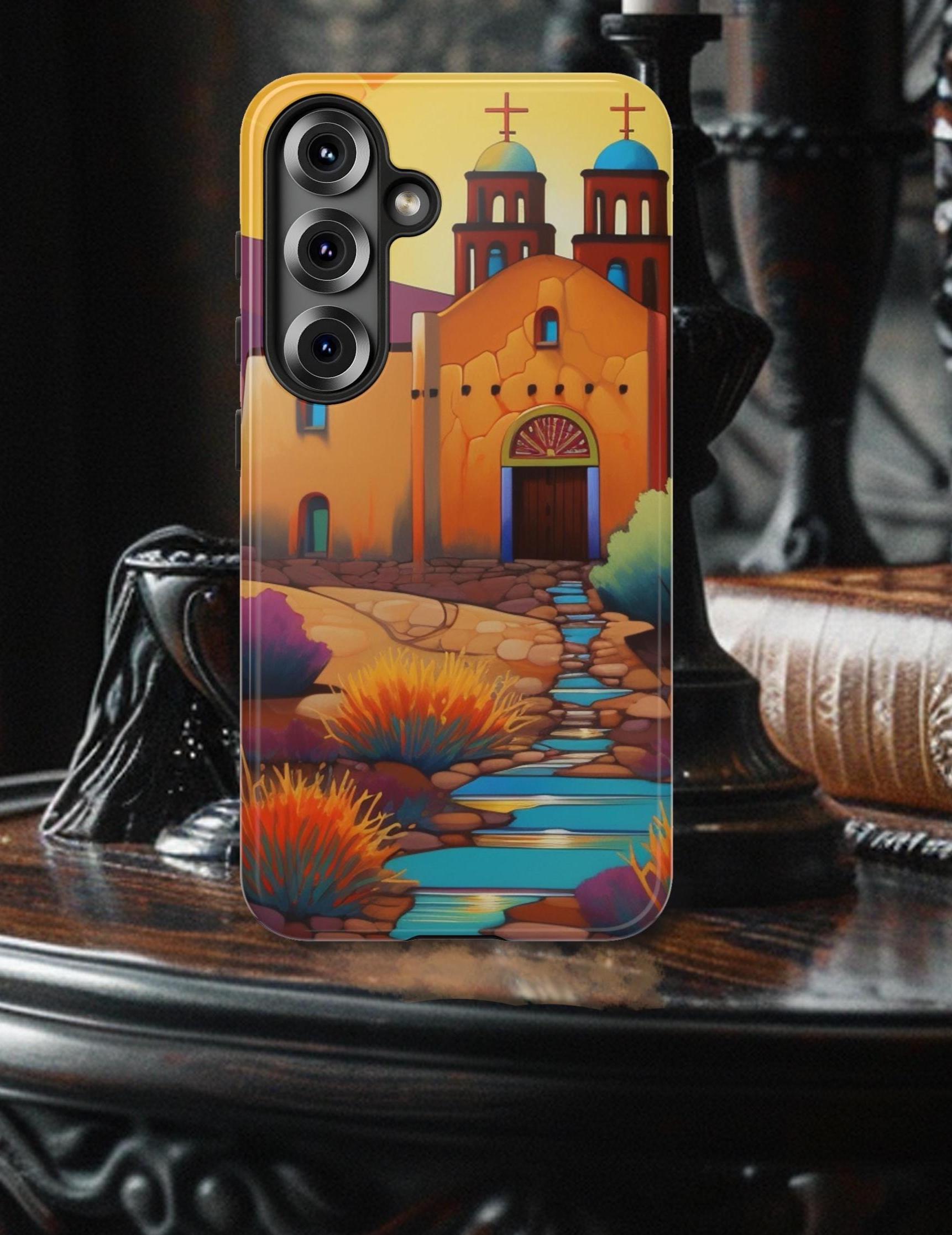 Phone Case Southwestern Adobe Church, Tough Cover, Contemporary Art Design, Cell Phone Accessory, iPhone, Pixel and Samsung Gift Case Art