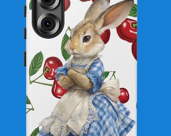 Bunny Rabbit Phone Case: Cherries Design, Fun Summer Cover