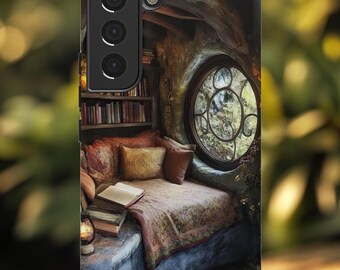 Cottagecore Book Nook Phone Case: Fantasy Bookworm Gift