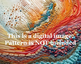 DIGITAL embroidered Abstract image, download, embroidery image, abstract, gift idea, Christmas gift, wall art, artistic, Fagan Digital