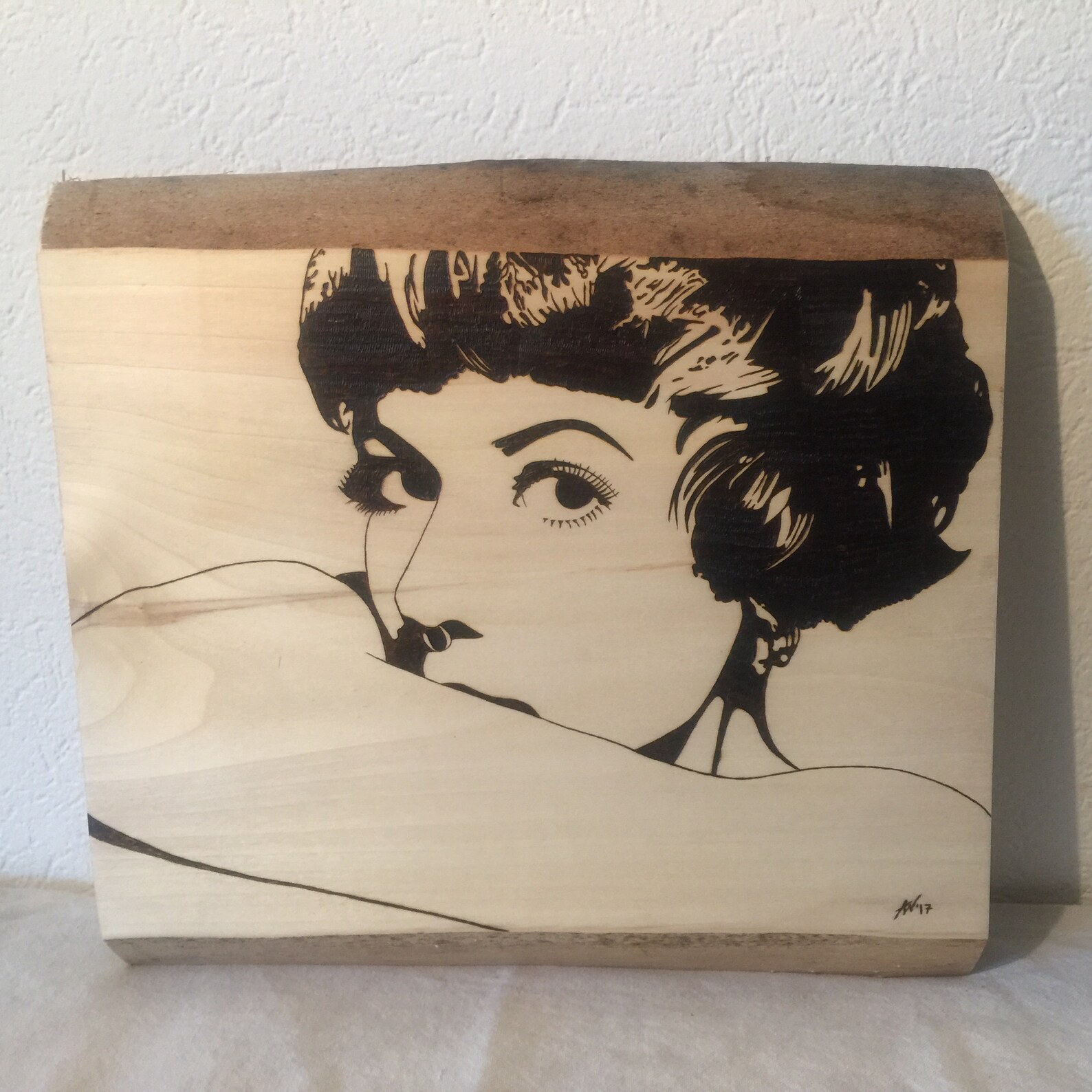 Pyrography / Wood Burning Portrait of a Woman / Girl Etsy