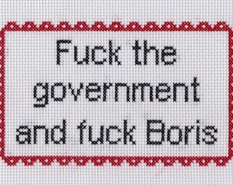 Stormzy Inspiriert Vossi Bop Ficken Die Regierung Und Ficken Boris Stickerei Kreuzstich Druck