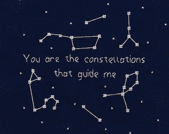 Découvrez le point de croix inspiré des « Constellations » de Shikari IMPRIMER