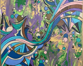 Hedendaags Muur kunst abstract schilderen / organische vormen en | Etsy SA-28
