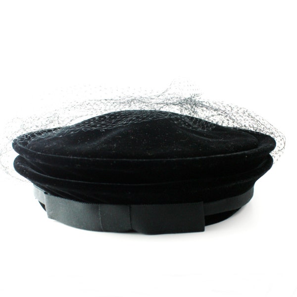 Cedar Crest Black Velvet and Net Hat