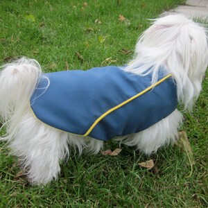 Dog clothes - Reversible Navy Piped Winter Jacket