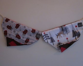 Reversible Dog bandana - Buffalo Plaid - Holiday Edition