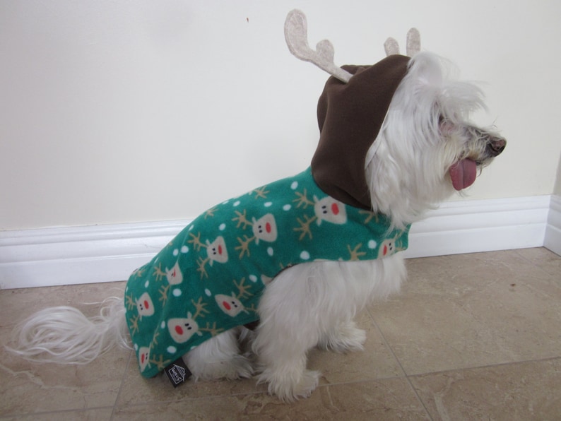 Dog Clothing Reindeer Hooded Jacket Etsy