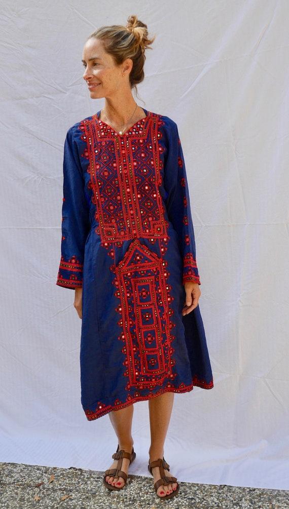 beautiful, navy, ethnic caftan dress - image 1