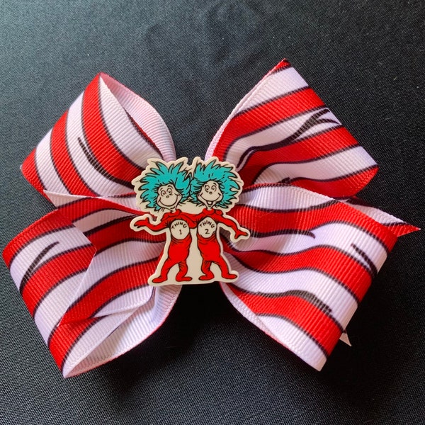 Dr. Seuss Thing One 4” Hair Bow