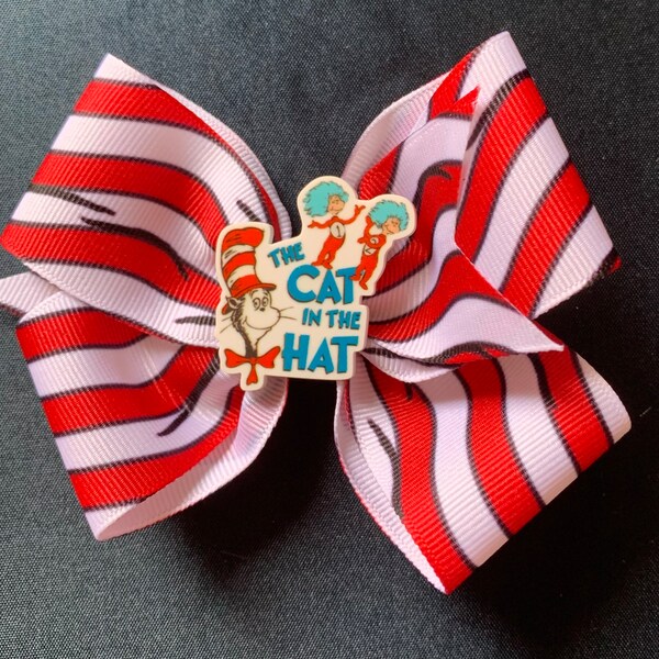 Dr. Seuss Cat in the Hat 4” Hair Bow