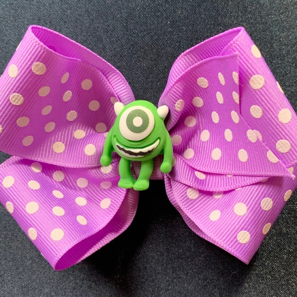 4” Monster Bow, Orchid Dot