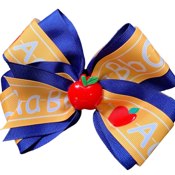 School Bow with Apple, 5”