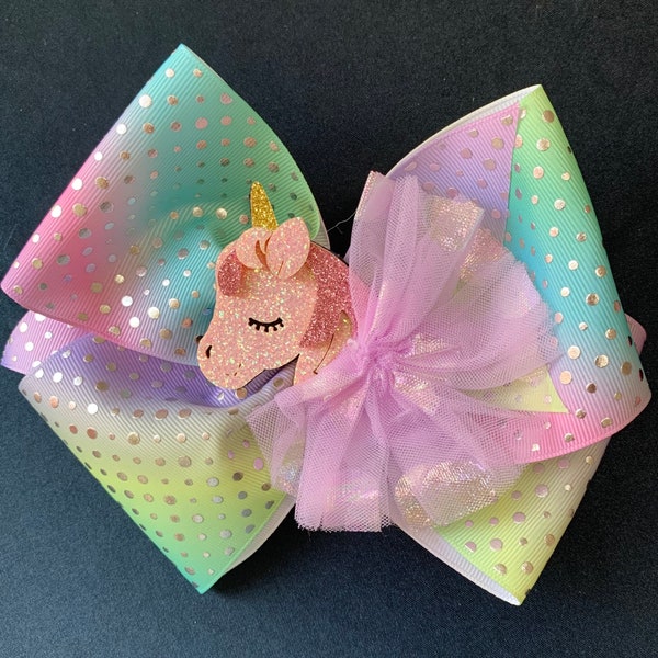 Unicorn 6” Ombre Hair Bow