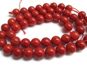 Bamboo Coral Red Dyed 8mm beads15 inches