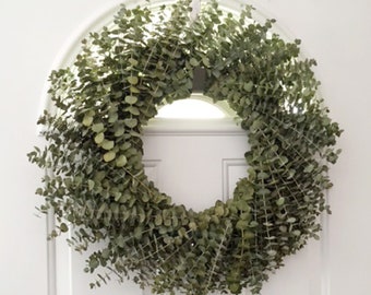 Dried Baby Blue Eucalyptus Wreath  20" - Greenery Wreath for Mother's Day Gift - Home Decor