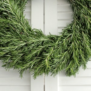 Fresh Handmade Rosemary Wreath 20 inch for Front Door, Church Door, Wedding, Home Decor, Gift for Loved Ones image 3