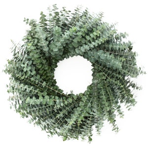 Fresh Cut Living Eucalyptus Greenery Wreath 20" Front Door Porch Church Farmhouse Décor Wedding House Warming Gift for Her Him Mom Bouquet image 7