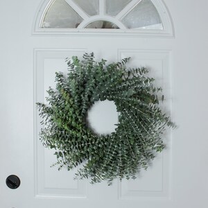 Fresh Cut Living Eucalyptus Greenery Wreath 20" Front Door Porch Church Farmhouse Décor Wedding House Warming Gift for Her Him Mom Bouquet image 9