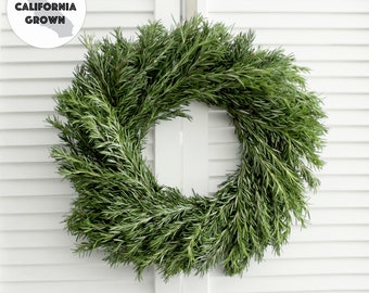 Fresh Handmade Rosemary Wreath - 20 inch for Front Door, Church Door, Wedding, Home Decor, Gift for Loved Ones