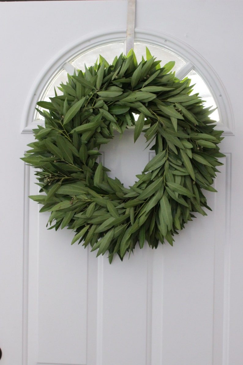 Fresh Bay Leaf Wreath 20 Inch Greenery Wreath for Front Etsy