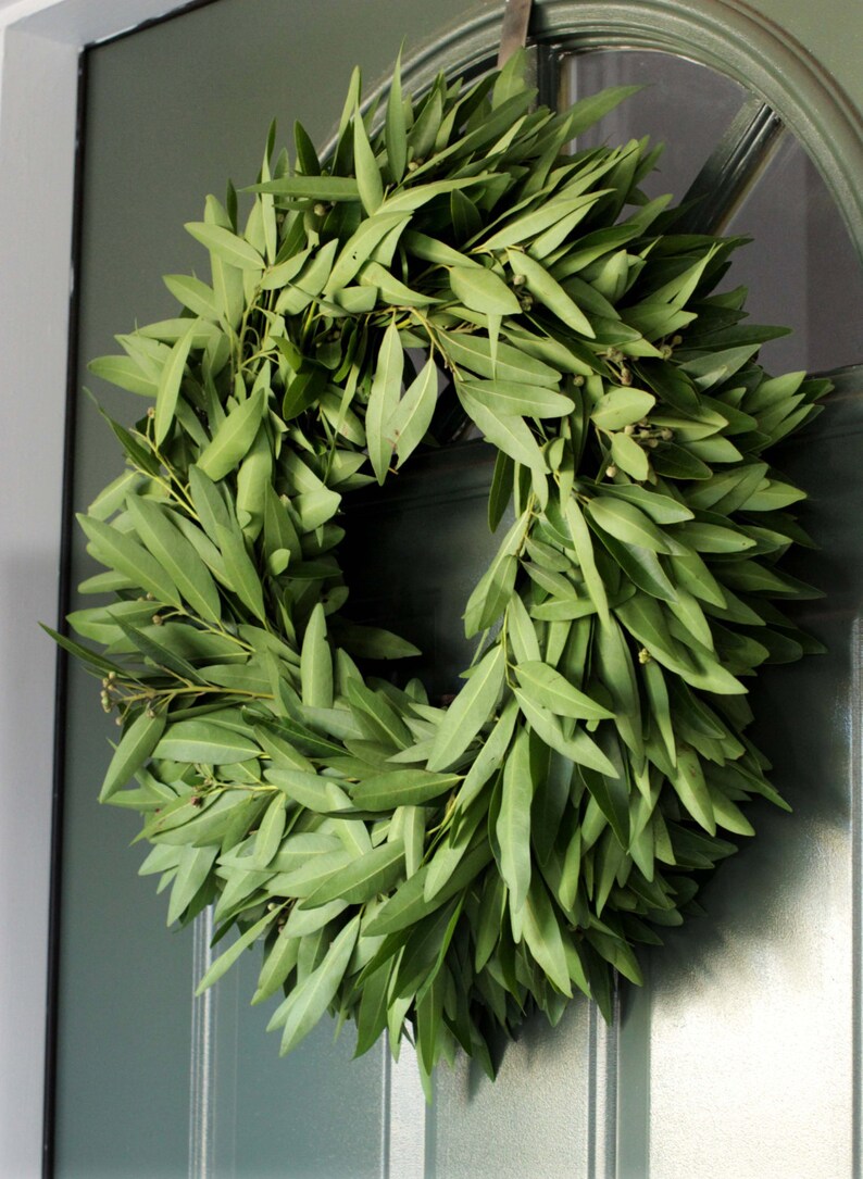 Fresh Bay Leaf Wreath 24 Inch Greenery Wreath for Front Etsy
