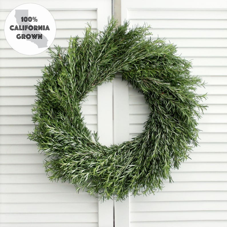 Fresh Handmade Rosemary Wreath 24 Inch Greenery Wreath for Etsy
