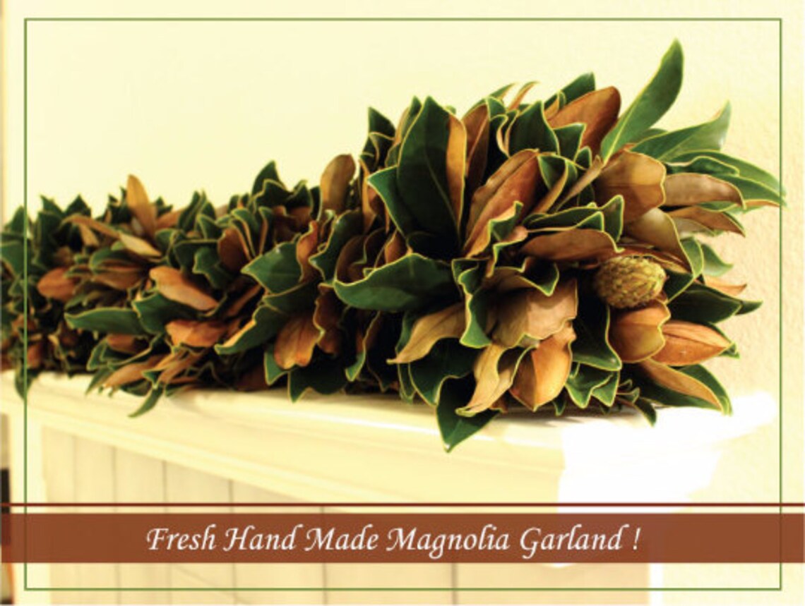 Premium Handmade Fresh Magnolia Garland 6 Feet Etsy