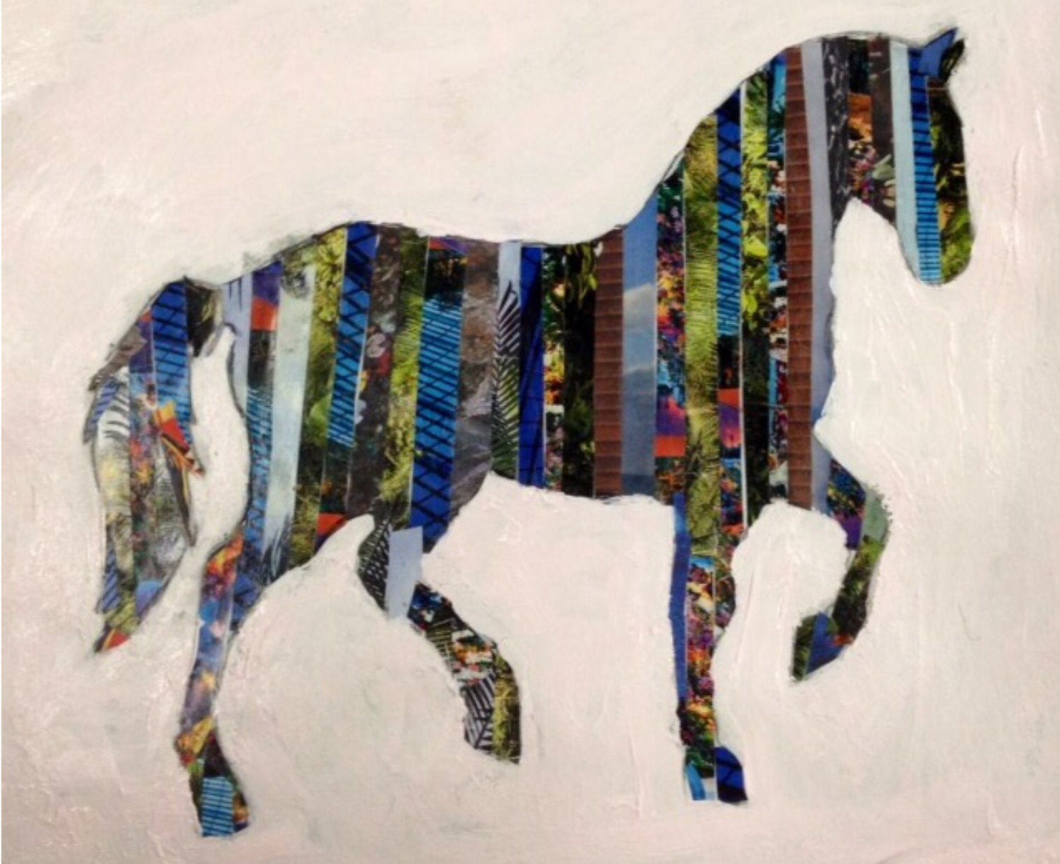 Horse collage kids art kit includes lesson plan and all Etsy