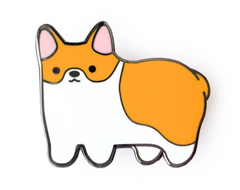 Baby Corgi Enamel Pin - Puppy Metal Lapel Badge - Cute Illustration by Sparkle Collective