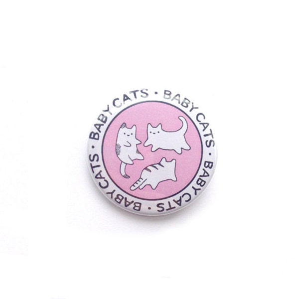 Magical Baby Cats 1.5" Pinback Button -  Pastel Pink Kittens Illustration Pin/Badge - by Sparkle Collective