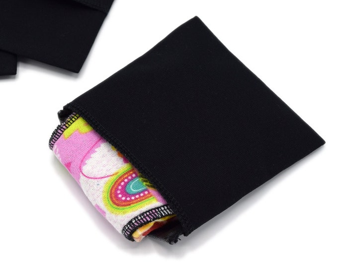 Cloth Pad Wrappers, Leakproof and Reusable Wet Bag for Cloth Pads, Discreet Storage, PUL bag for Menstrual Pads, Sanitary Napkins - Black