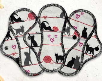 Reusable Cloth Pad - Light Pad - Cotton Flannel - 6" To 9" - Cats And Yarn